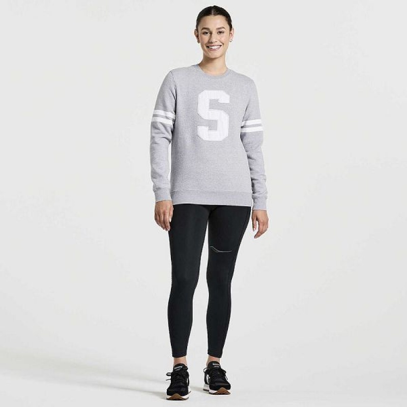 Women's Saucony Rested Crewneck Sweatshirt Light Grey | OPKMSET-40