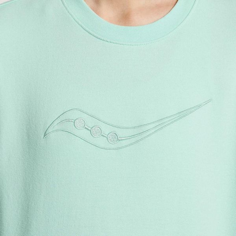 Women's Saucony Rested Crewneck Sweatshirt Turquoise | DPAYHGK-89