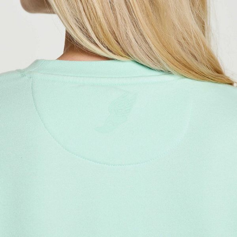 Women's Saucony Rested Crewneck Sweatshirt Turquoise | DPAYHGK-89