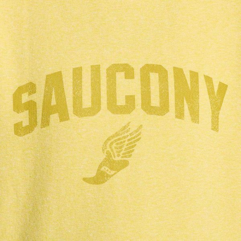 Women's Saucony Rested Crewneck Sweatshirt Yellow | CDLNBIV-27