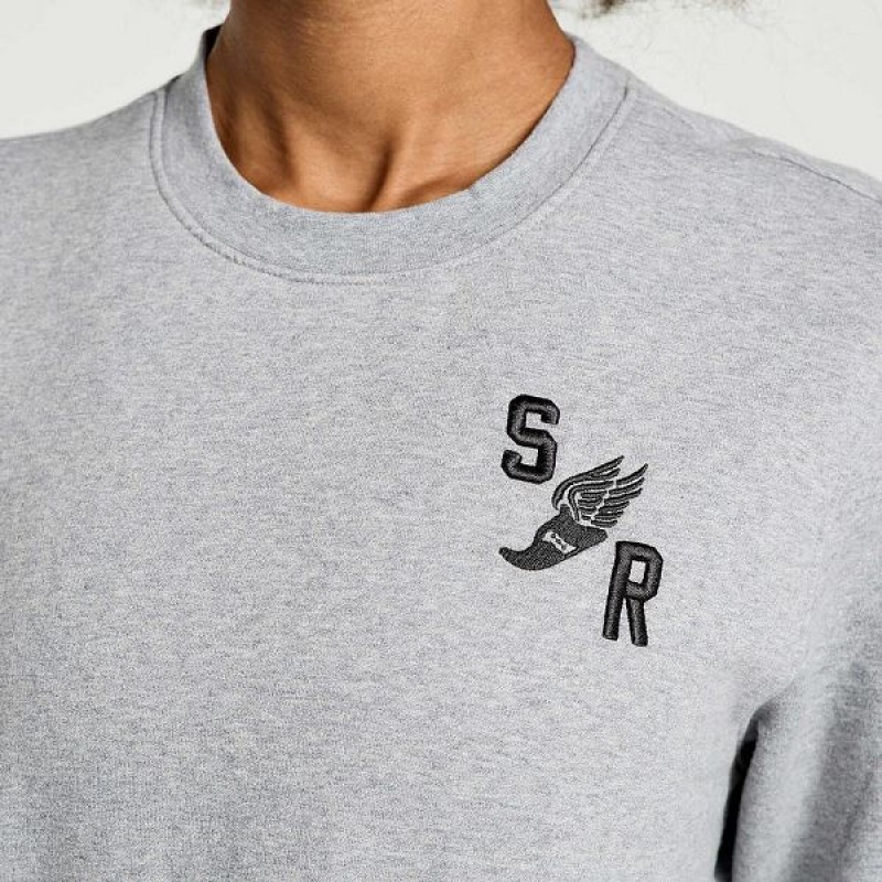 Women's Saucony Rested Crewneck Sweatshirt Light Grey | TWKDIQC-48