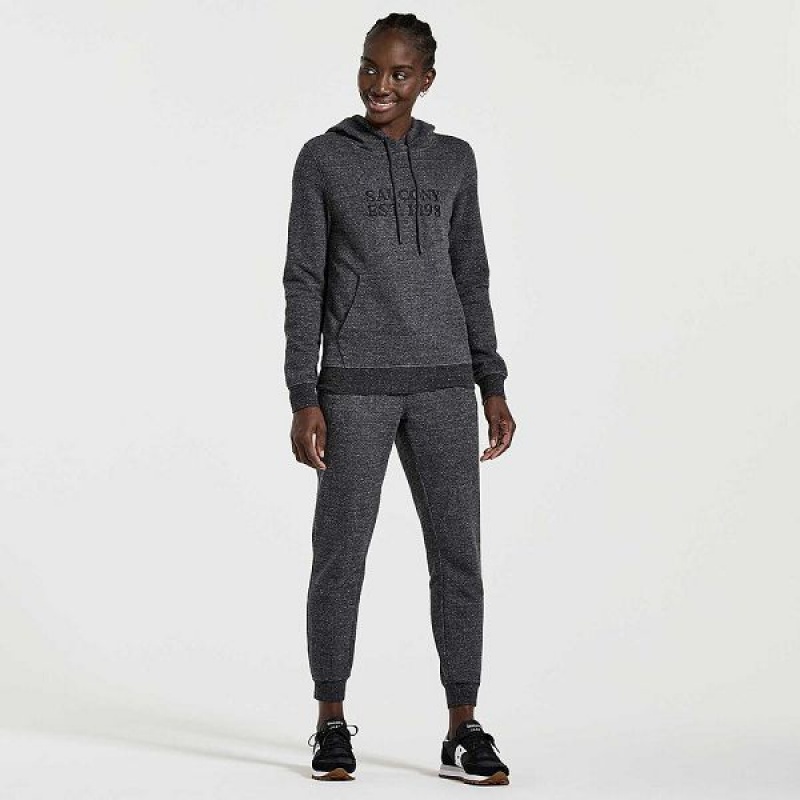 Women's Saucony Rested Hoodie Black | GRSQTDO-96