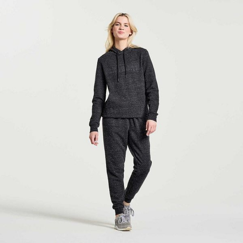 Women's Saucony Rested Hoodie Black | KCHANTM-87