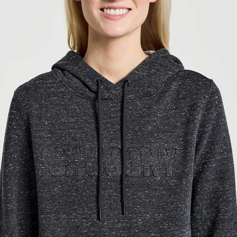 Women's Saucony Rested Hoodie Black | KCHANTM-87