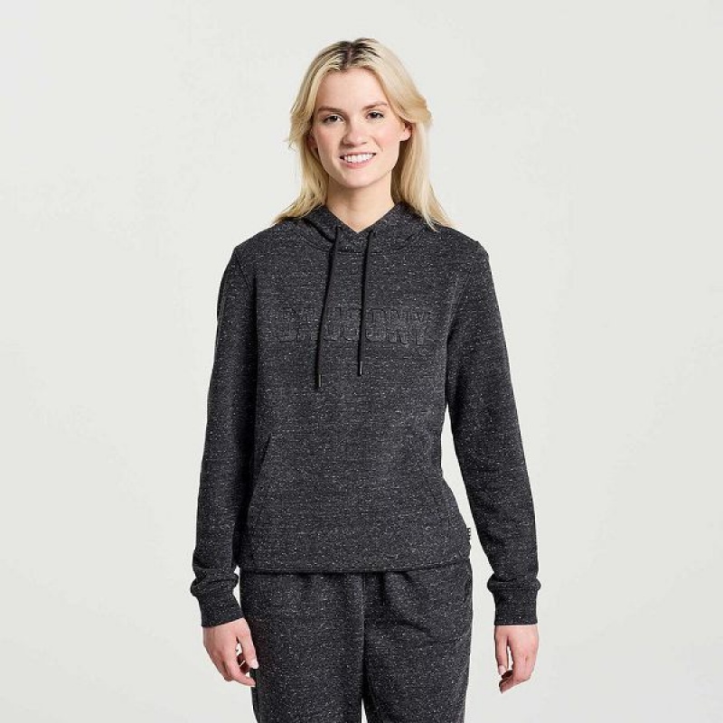 Women\'s Saucony Rested Hoodie Black | KCHANTM-87