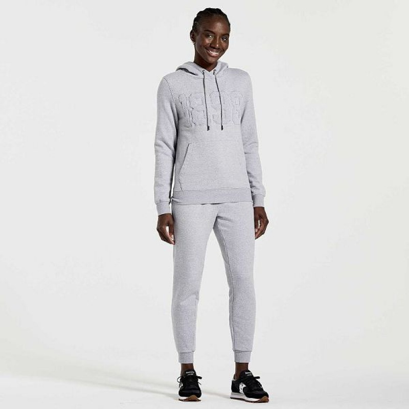 Women's Saucony Rested Hoodie Light Grey | RQBWXDG-40