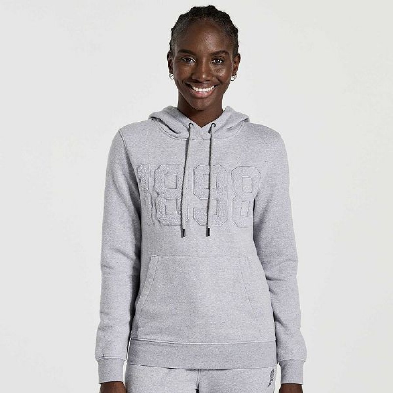 Women\'s Saucony Rested Hoodie Light Grey | RQBWXDG-40