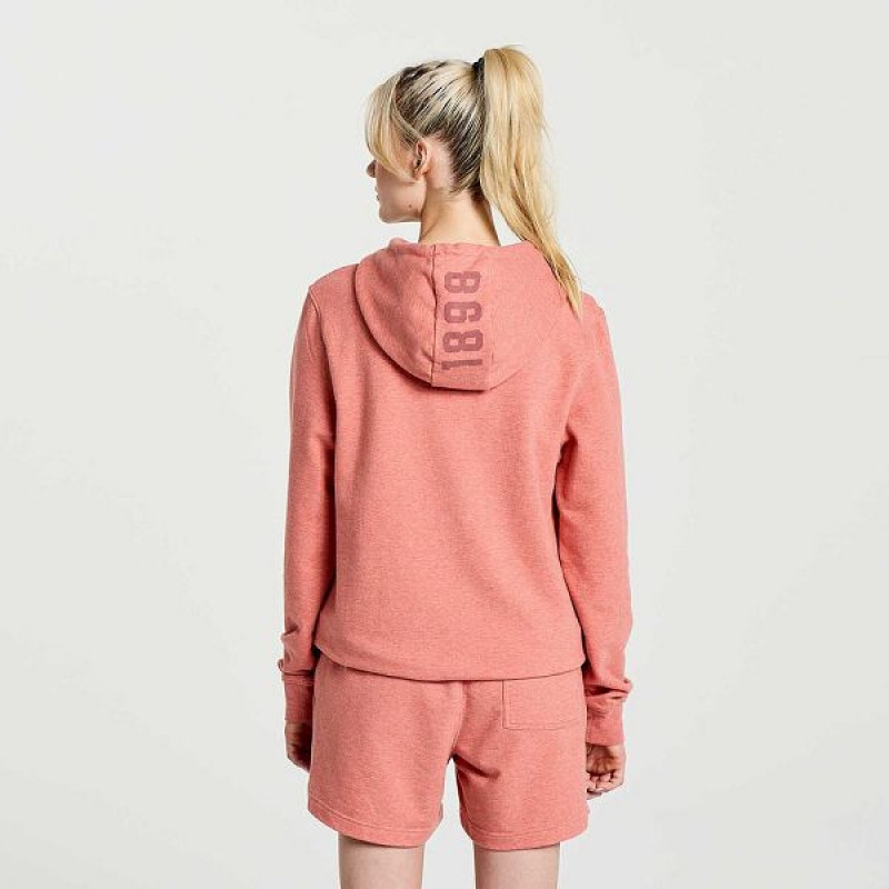 Women's Saucony Rested Hoodie Soot Heather Graphic | KLQTGUA-01