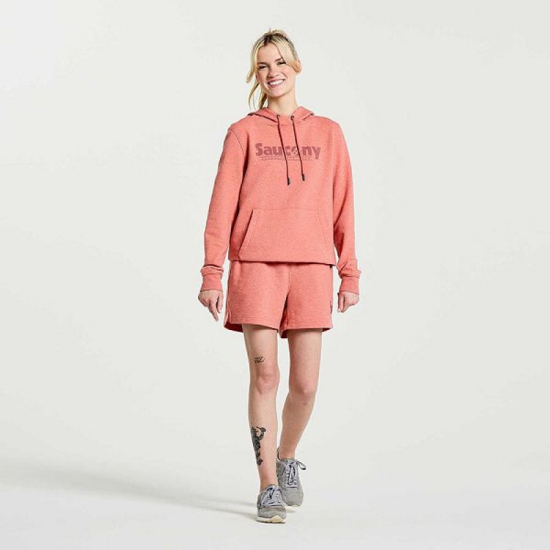 Women's Saucony Rested Hoodie Soot Heather Graphic | KLQTGUA-01