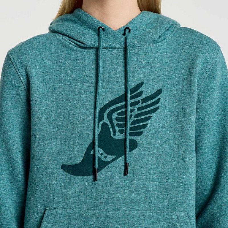 Women's Saucony Rested Hoodie Turquoise | RBXLSGP-35