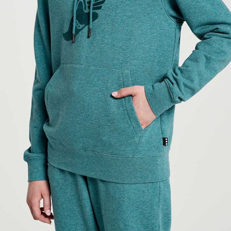 Women's Saucony Rested Hoodie Turquoise | RBXLSGP-35