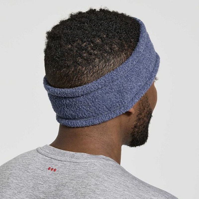 Women's Saucony Rested Sherpa Headband Navy | OTIXWHV-48