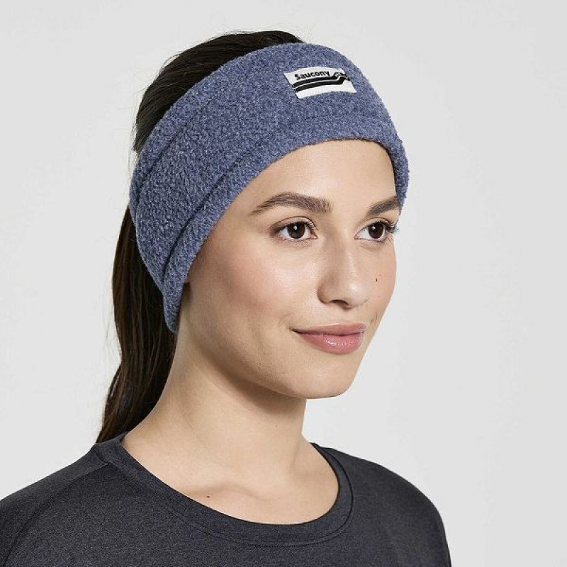 Women's Saucony Rested Sherpa Headband Navy | OTIXWHV-48