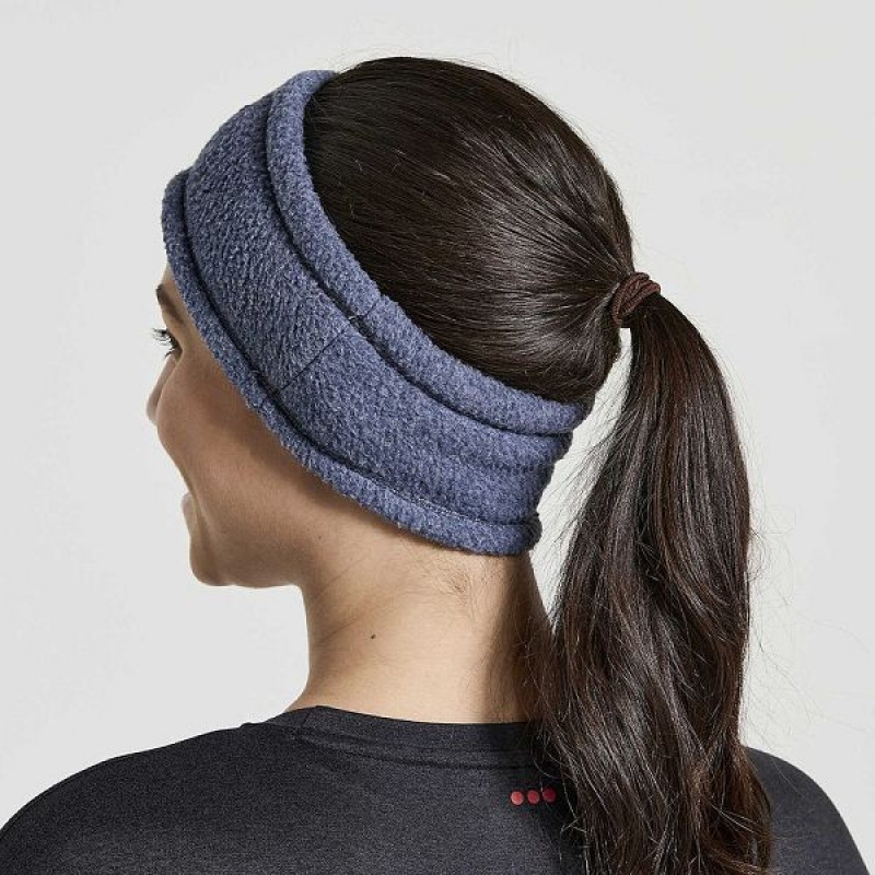 Women's Saucony Rested Sherpa Headband Navy | OTIXWHV-48