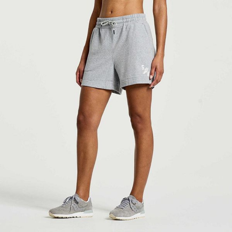 Women's Saucony Rested Sweat Shorts Light Grey | VSECZHK-04