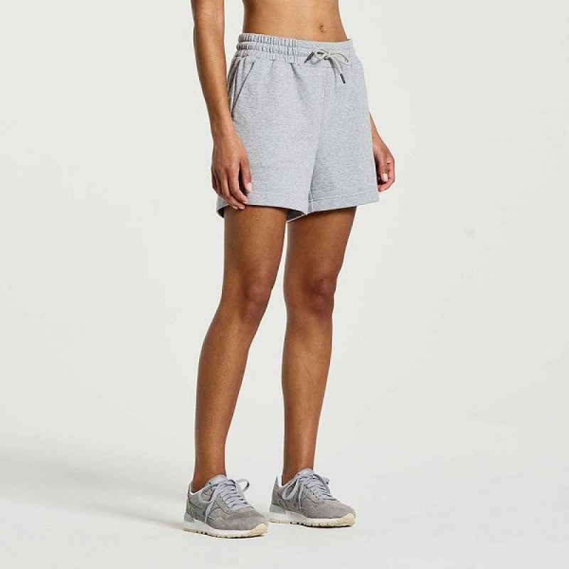 Women's Saucony Rested Sweat Shorts Light Grey | VSECZHK-04