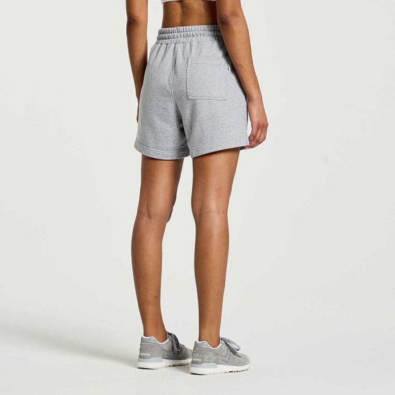 Women's Saucony Rested Sweat Shorts Light Grey | VSECZHK-04