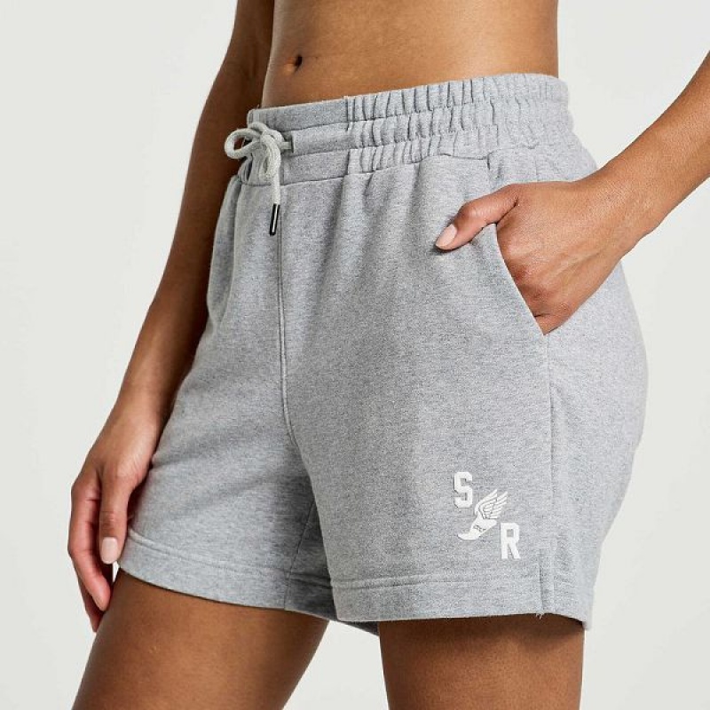 Women's Saucony Rested Sweat Shorts Light Grey | VSECZHK-04