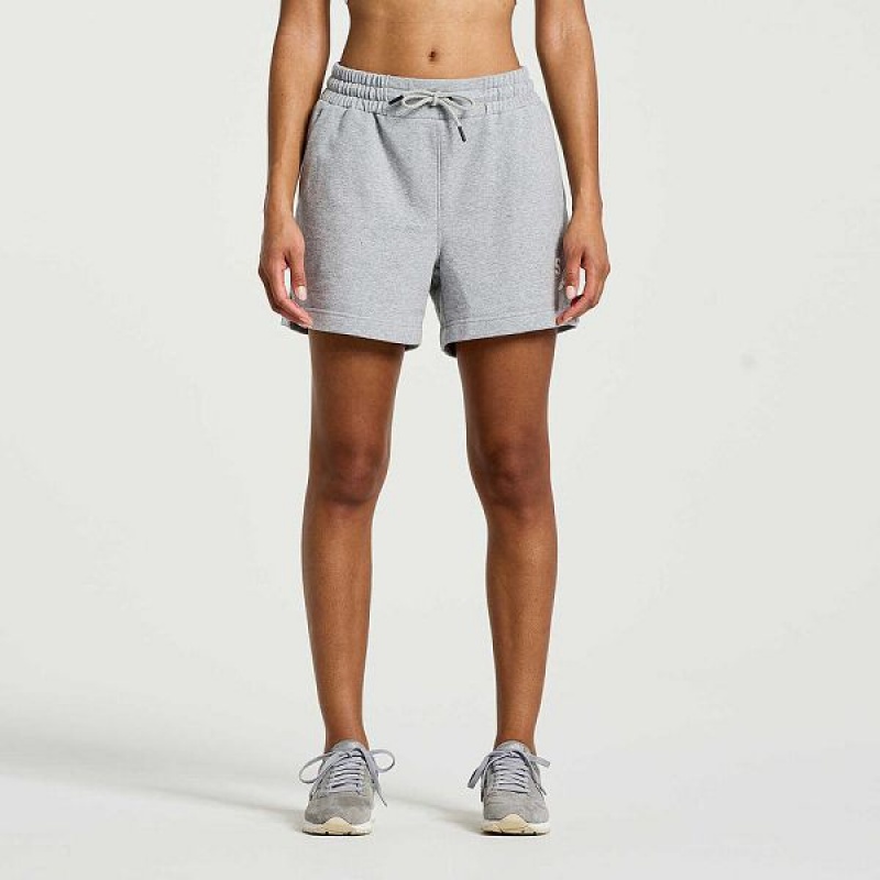 Women\'s Saucony Rested Sweat Shorts Light Grey | VSECZHK-04