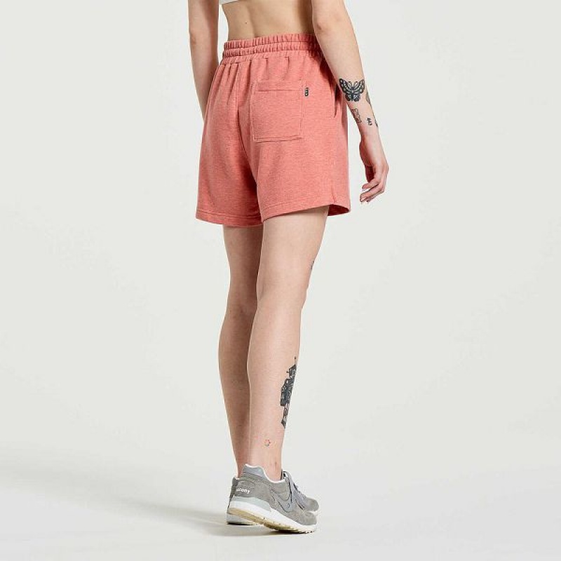 Women's Saucony Rested Sweat Shorts Soot Heather Graphic | QOBJCFY-29