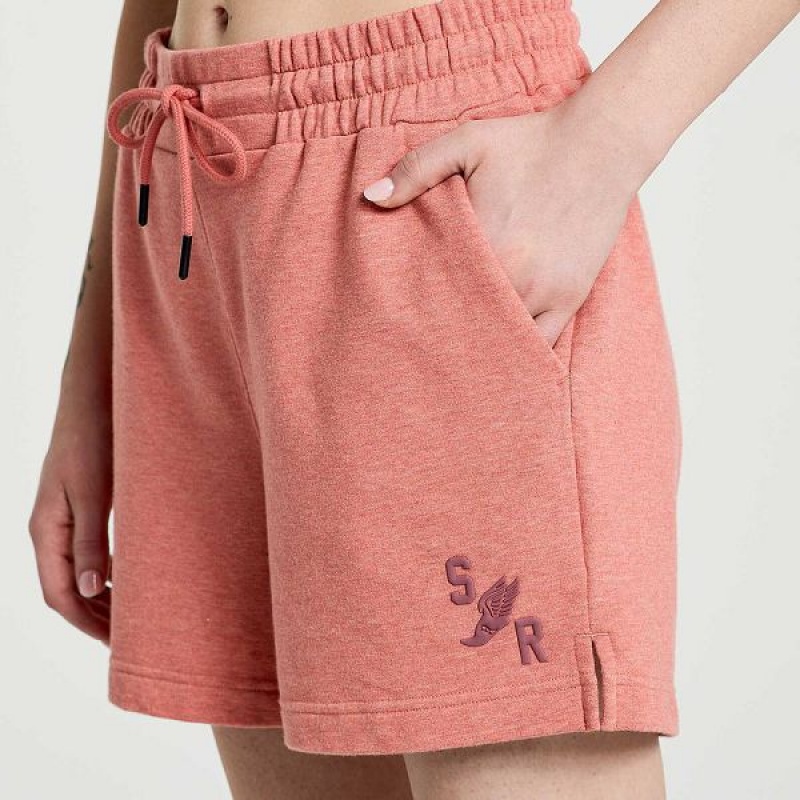 Women's Saucony Rested Sweat Shorts Soot Heather Graphic | QOBJCFY-29