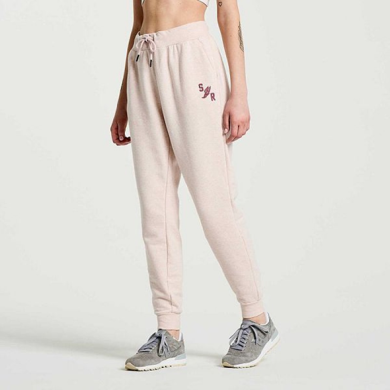 Women's Saucony Rested Sweatpants Rose | UVBDWXO-78