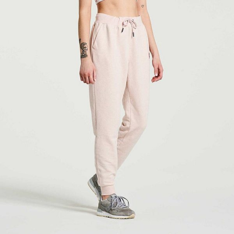 Women\'s Saucony Rested Sweatpants Rose | UVBDWXO-78