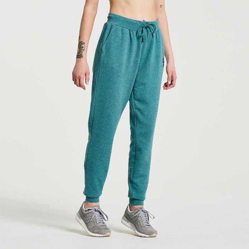 Women's Saucony Rested Sweatpants Turquoise | VOEZGXS-39