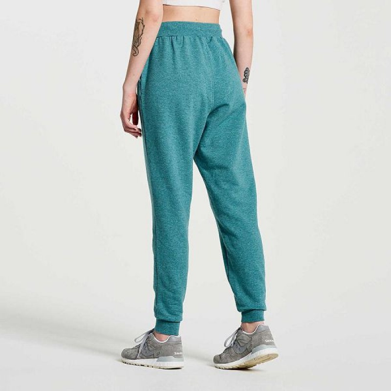 Women's Saucony Rested Sweatpants Turquoise | VOEZGXS-39