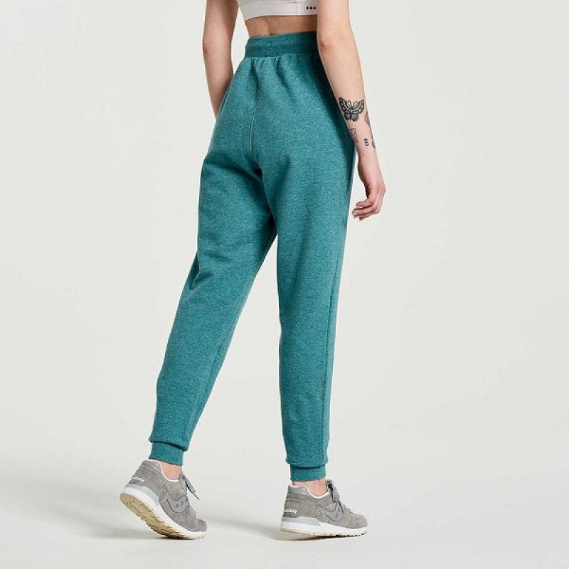 Women's Saucony Rested Sweatpants Turquoise | VOEZGXS-39