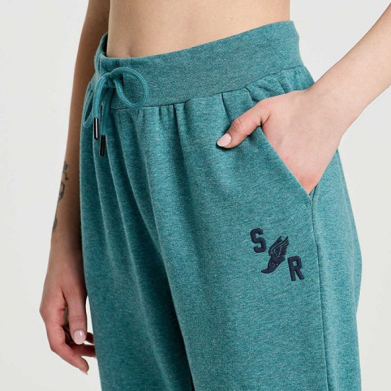 Women's Saucony Rested Sweatpants Turquoise | VOEZGXS-39