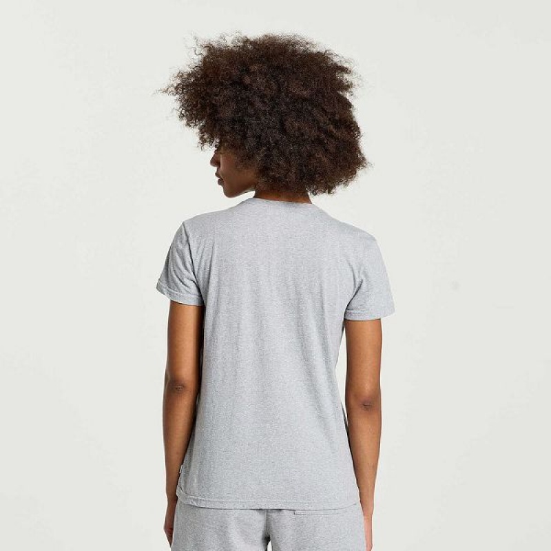 Women's Saucony Rested T Shirts Light Grey | MPKOADT-27