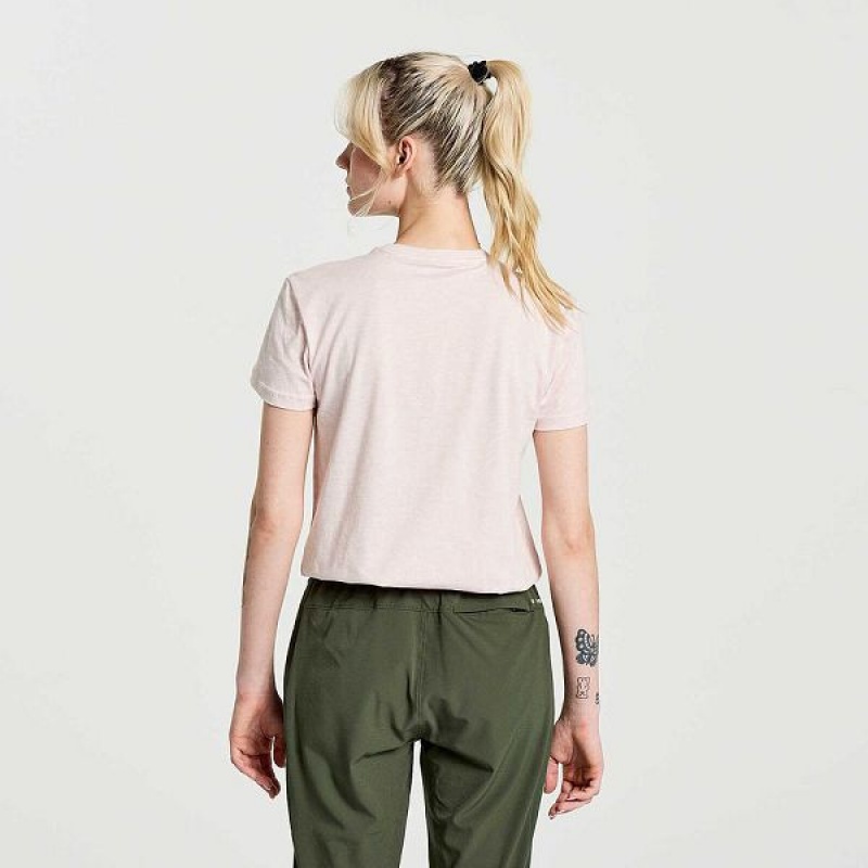 Women's Saucony Rested T Shirts Rose | MYSVXOI-57