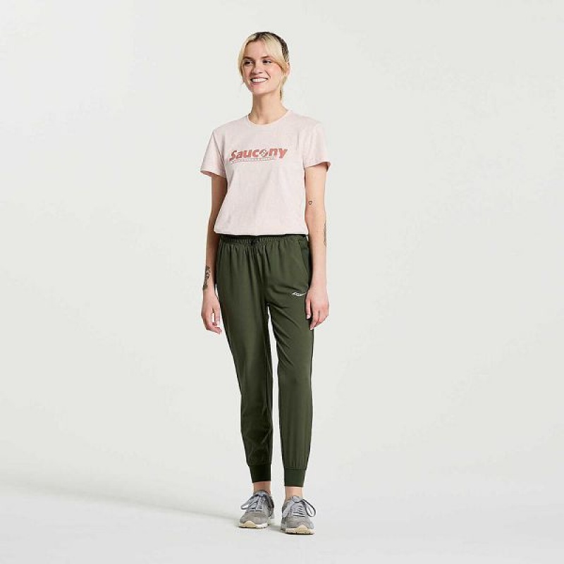 Women's Saucony Rested T Shirts Rose | MYSVXOI-57