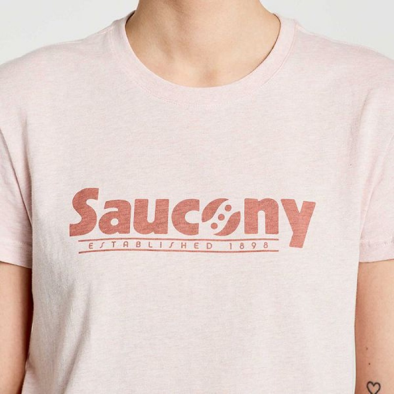 Women's Saucony Rested T Shirts Rose | MYSVXOI-57