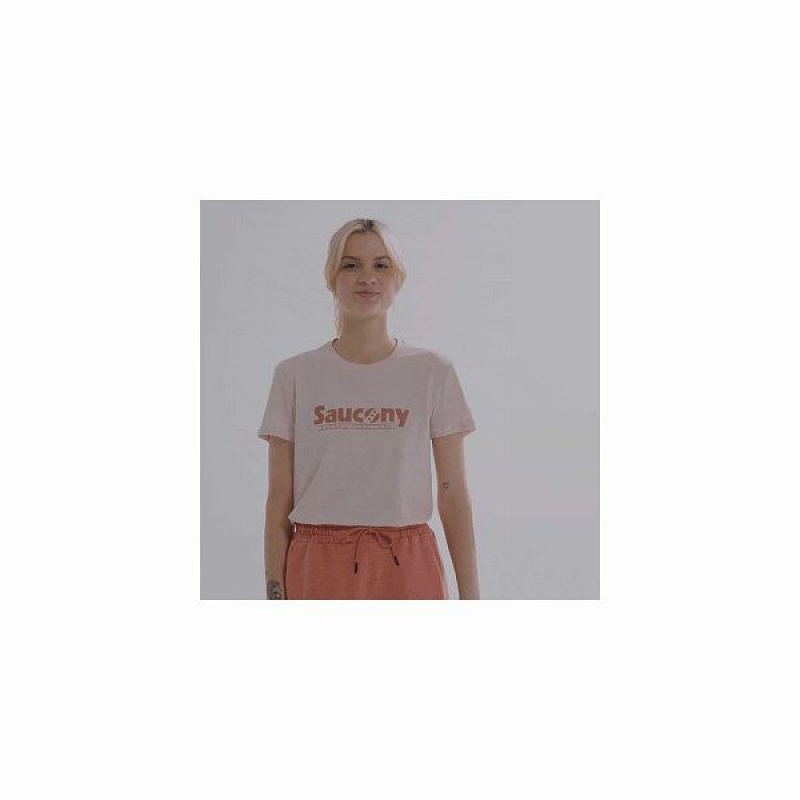 Women's Saucony Rested T Shirts Rose | MYSVXOI-57