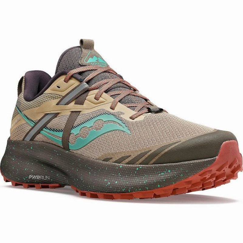 Women's Saucony Ride 15 TR Trail Running Shoes Brown / Turquoise | UDQNOCV-94