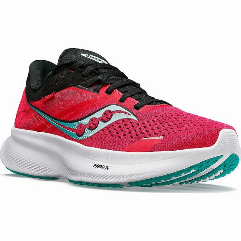 Women's Saucony Ride 16 Running Shoes Rose / Black | OFRPWJQ-45