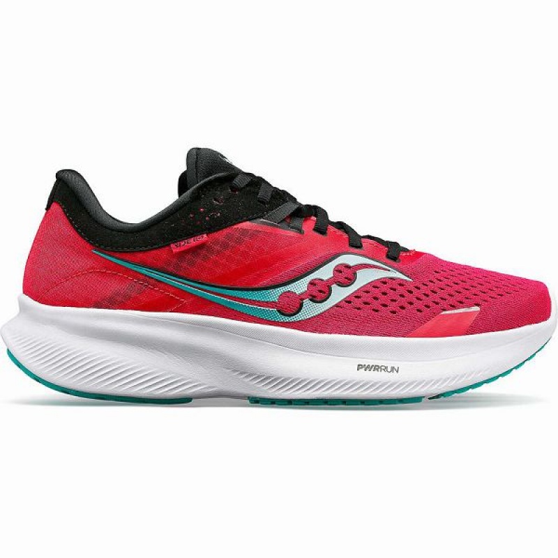 Women\'s Saucony Ride 16 Running Shoes Rose / Black | OFRPWJQ-45