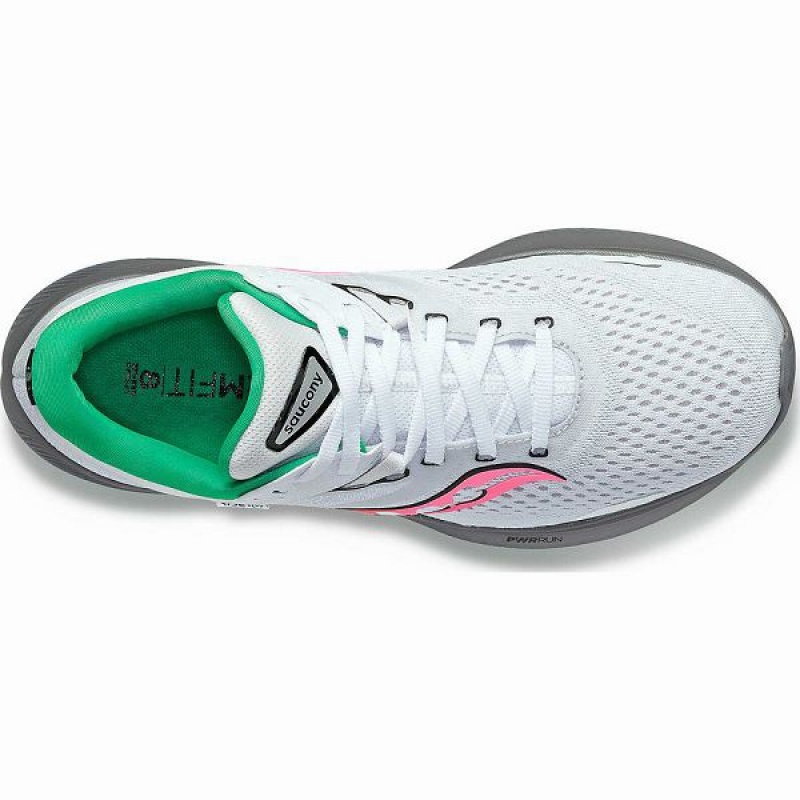 Women's Saucony Ride 16 Running Shoes White / Grey | UALWXIC-60