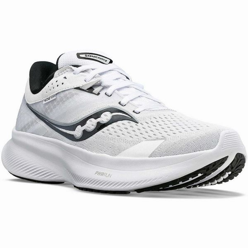 Women's Saucony Ride 16 Running Shoes White / Black | UMDXFEB-53