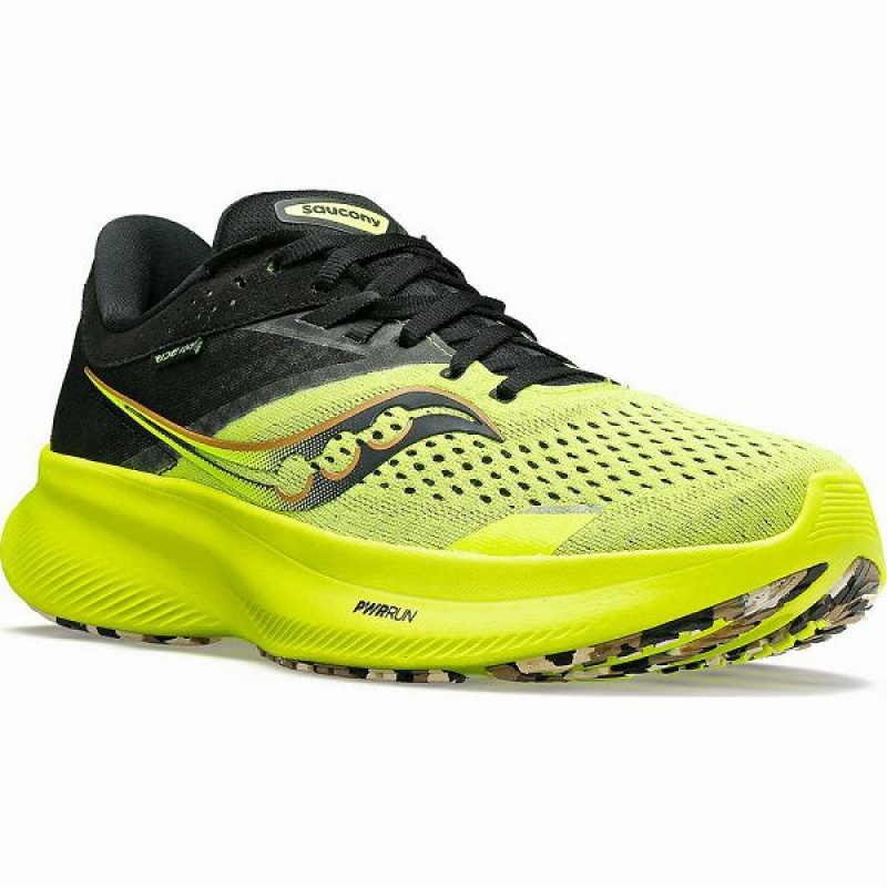 Women's Saucony Ride 16 Running Shoes Yellow / Black | JRFLSCA-46