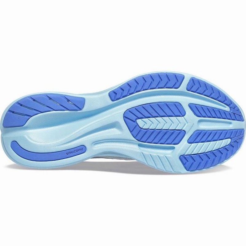 Women's Saucony Ride 16 Wide Running Shoes Grey / Blue | BZFKJRG-14