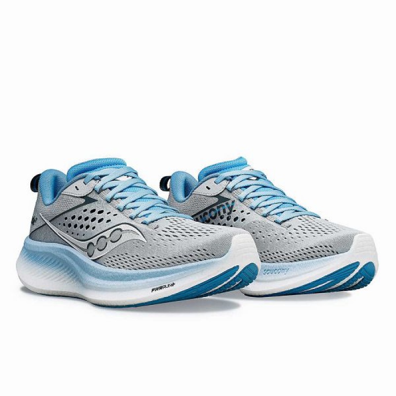 Women's Saucony Ride 17 Running Shoes Grey / Blue | RVFLDIO-74