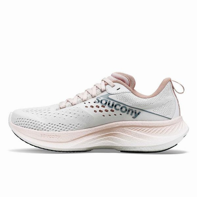 Women's Saucony Ride 17 Running Shoes White | CELFHAI-02