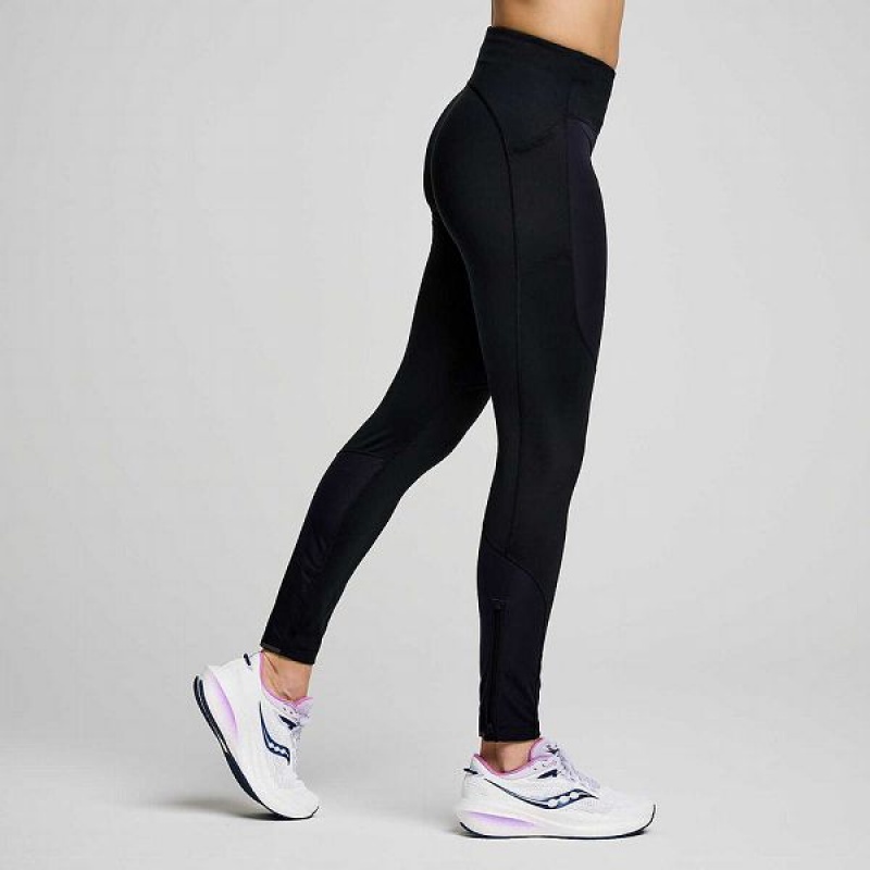 Women's Saucony Runshield Tight Black | KXWQHJG-24