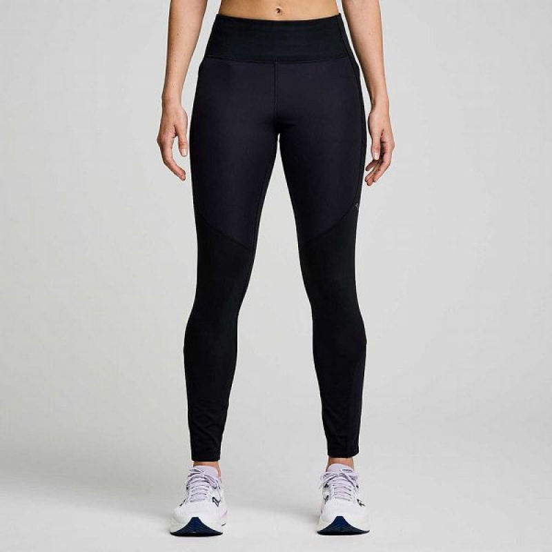 Women\'s Saucony Runshield Tight Black | KXWQHJG-24