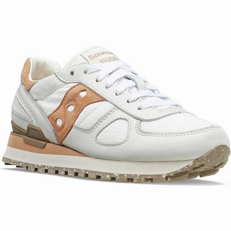 Women's Saucony Shadow Original Sneakers White / Brown | VUOGWZI-59