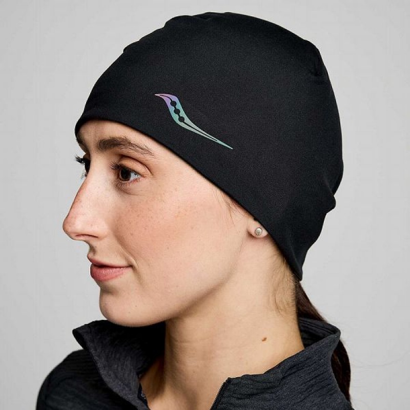 Women\'s Saucony Solstice Beanie Black | ZUHNQCL-72