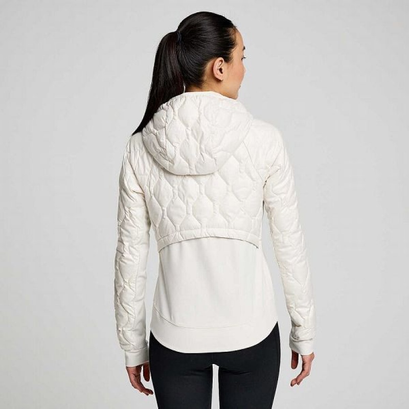 Women's Saucony Solstice Oysterpuff Jackets Beige | OLXZVPW-17